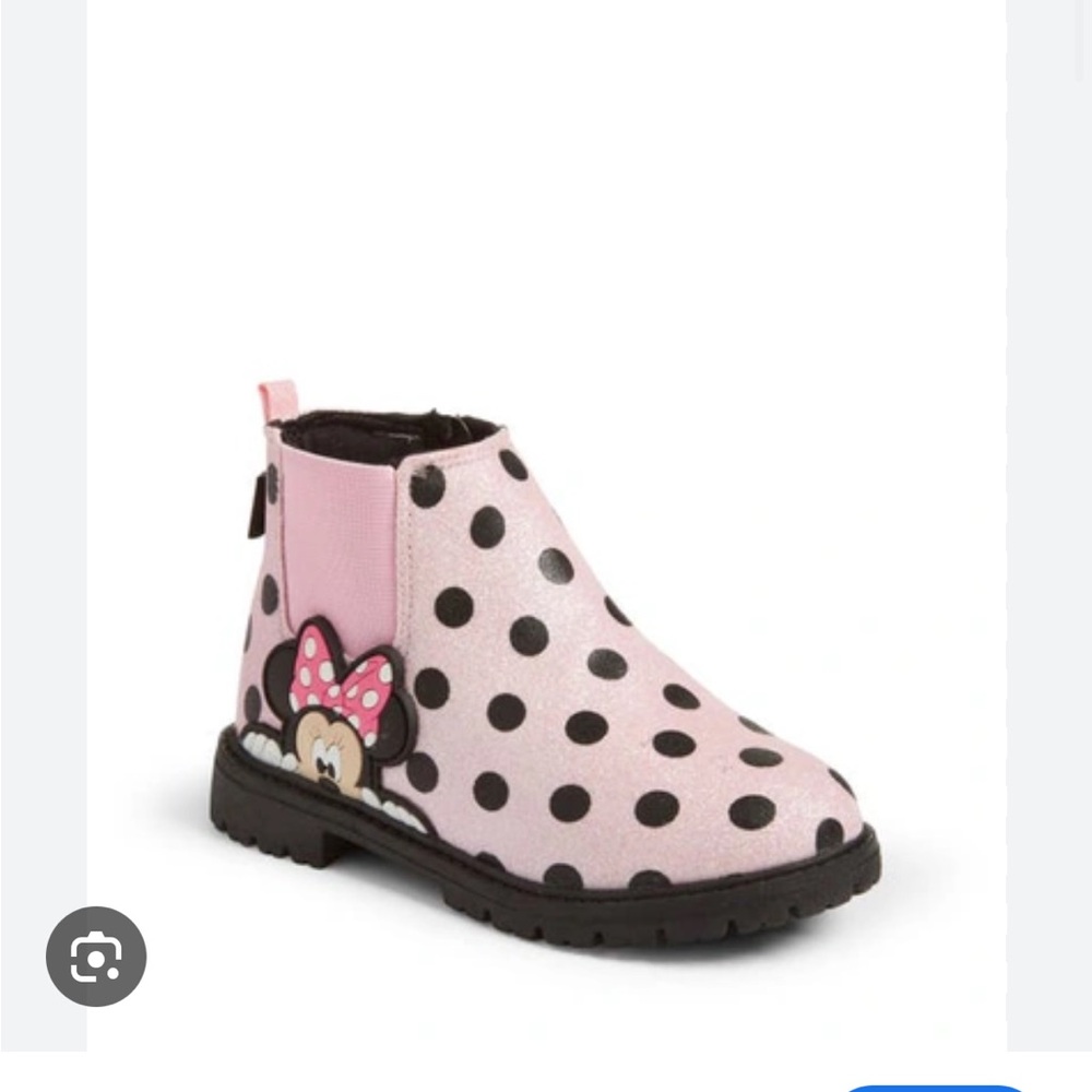 Tucker + Tate MINNIE MOUSE CHELSEA BOOT IN PINK GLITTER Toddler Size 7 New